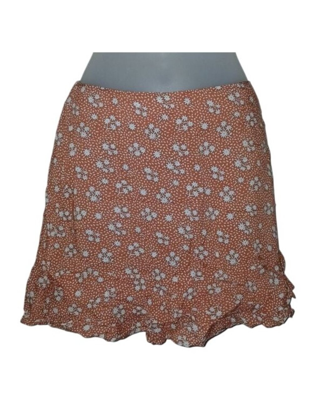Lulus Admire You Orange Floral Ditsy Ruffle Mini Skirt